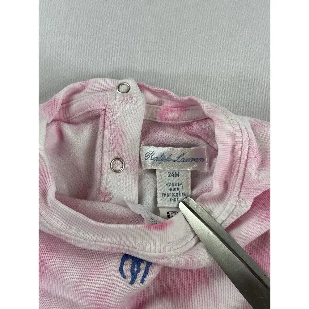 Polo Ralph Lauren‎ Tie Dye Pink Sweatshirt Toddler Size 24M Pullover Crewneck