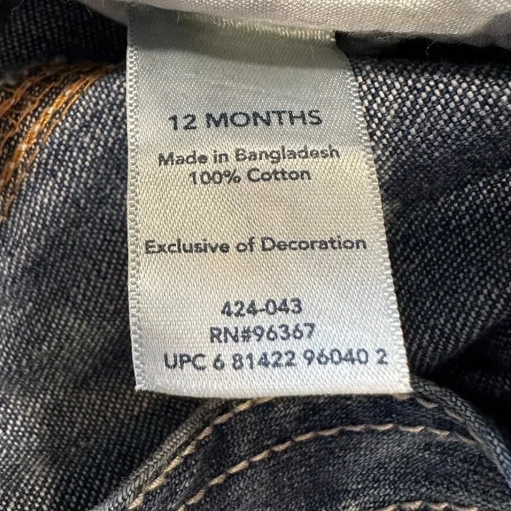 Vintage Oshkosh B'Gosh Baby Boy Size 12 Mth Blue Jean Carpenter Overalls Vestbak