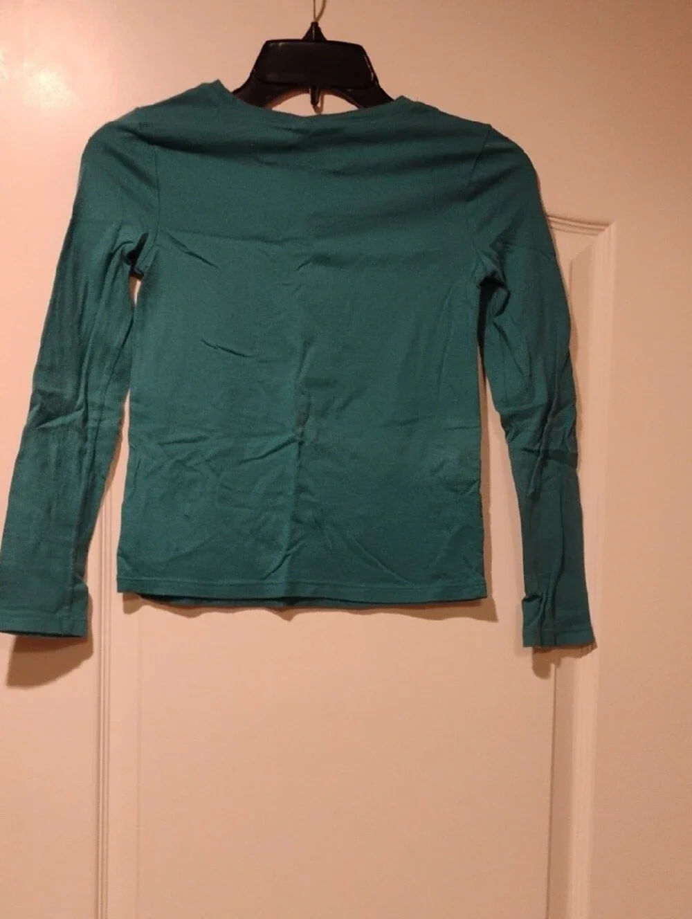 GAP Teal Long-Sleeve Sequin Logo Tee
