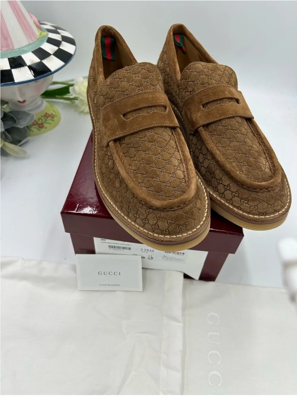 Gucci brown suede