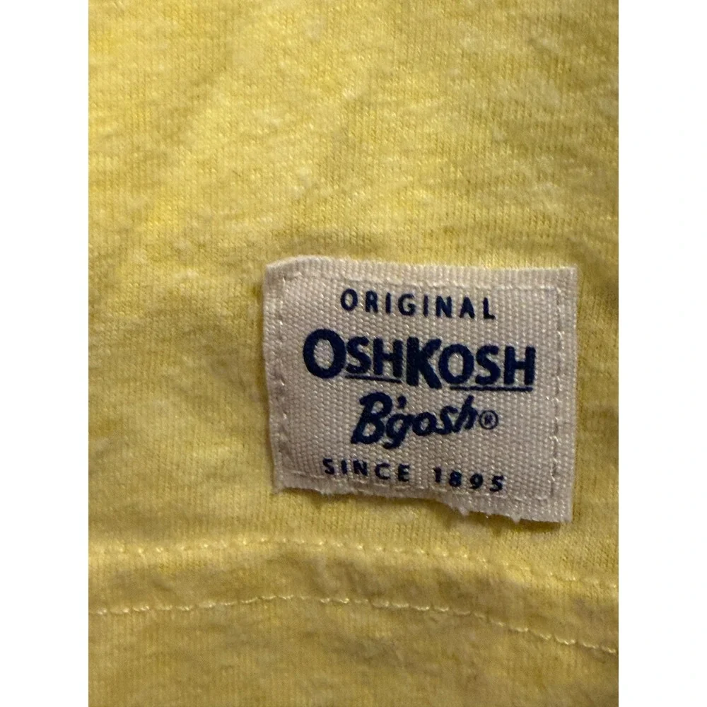 OshKosh B'gosh Henley Shirt Kids 8 Yellow Short Sleeve‎ Pocket Slub Knit Casual
