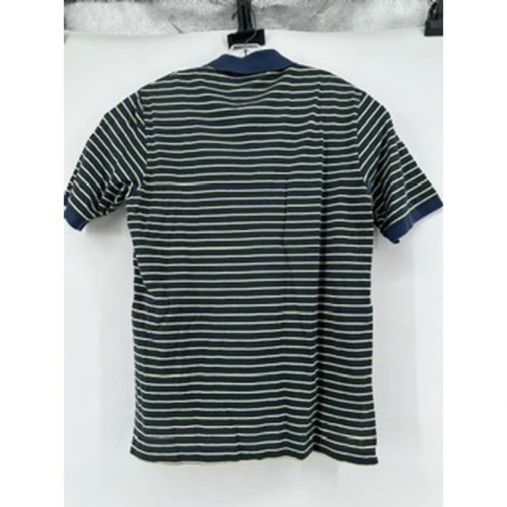 Polo Golf Ralph Lauren Medium‎ Navy Yellow Striped Polo Shirt Men's Short Sleeve