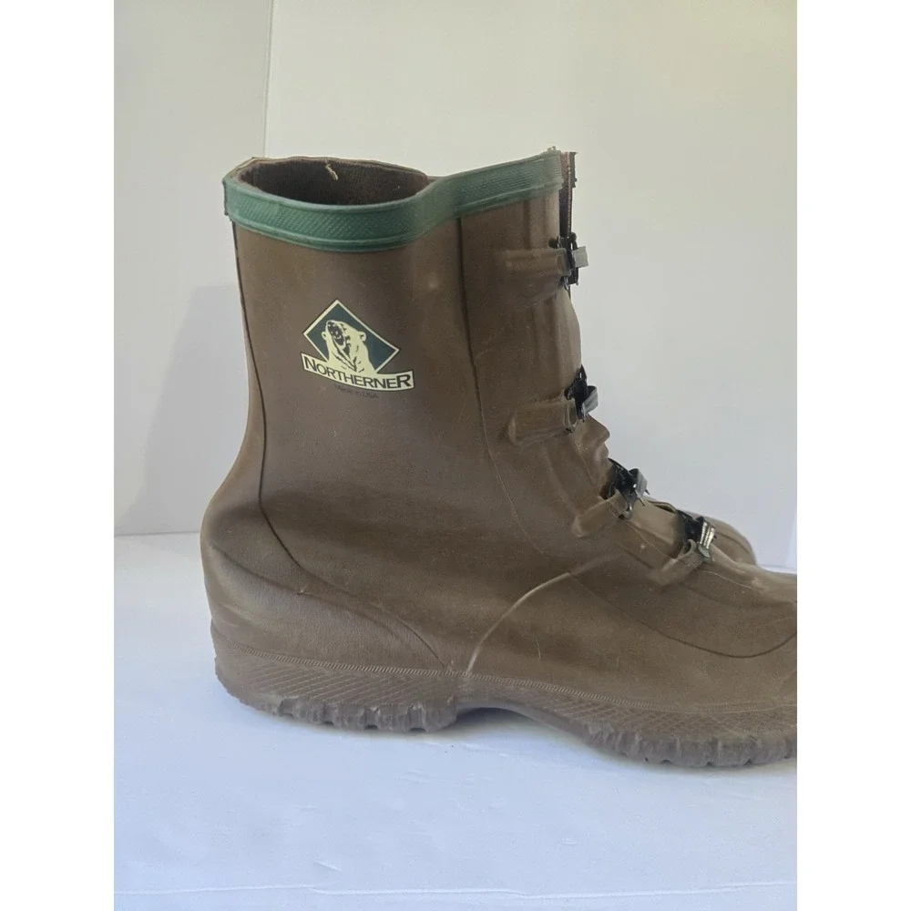 Northerner brown rubber‎ boots overshoe Mens sz 14 NWOT