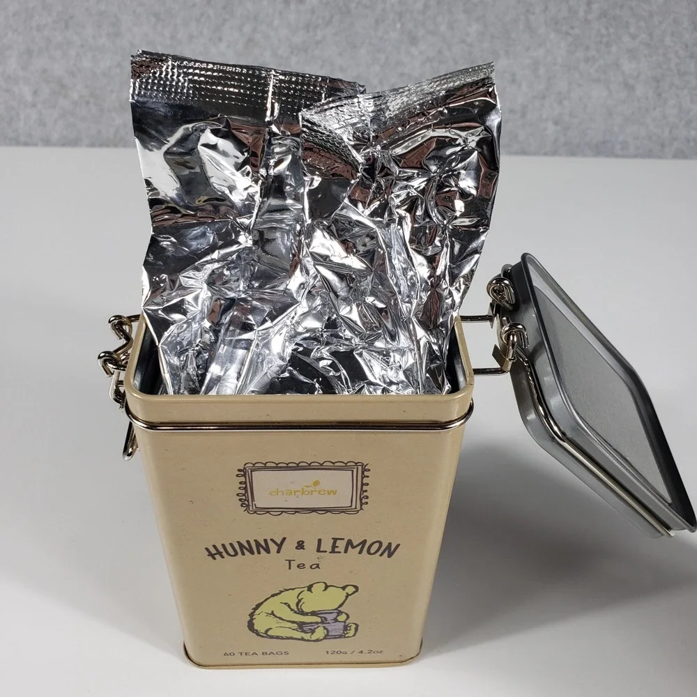 Charbrew Winnie The Pooh Hunny‎ & Lemon Tea Tin 60 Tea Bags Collectible NWT