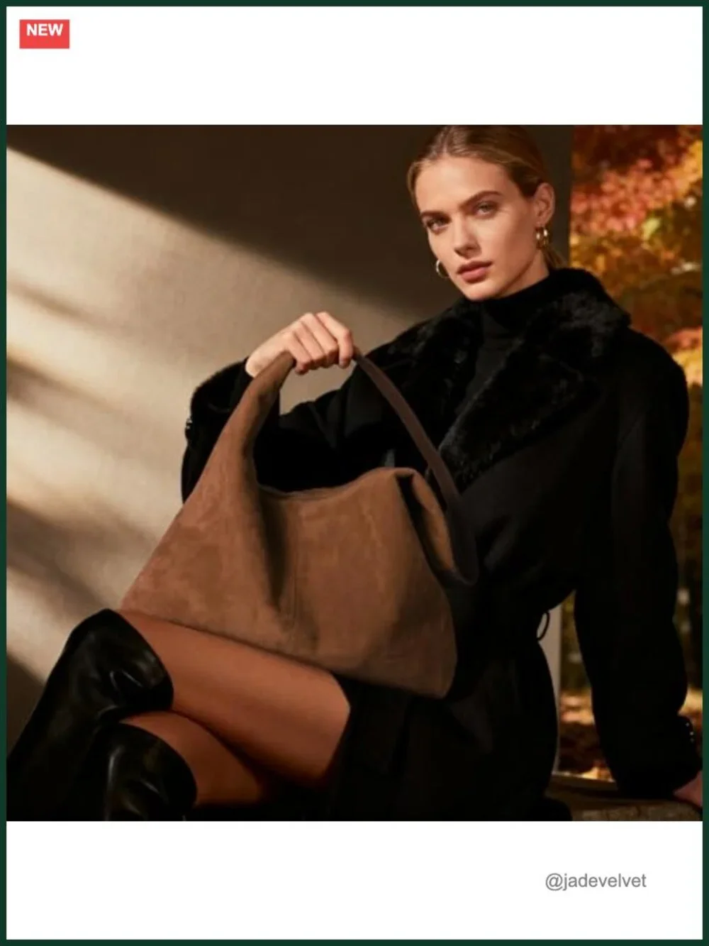 Faux Suede Slouchy Tote Bag Womens Hobo Shoulder Handbag Fall Trendy
