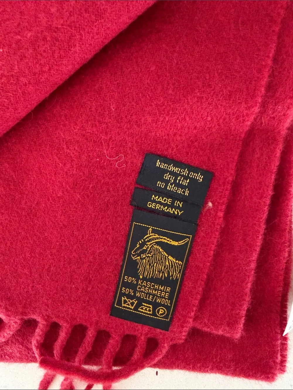 Made in Germany Red Scarf Cashmere/Wool Coat - Blend