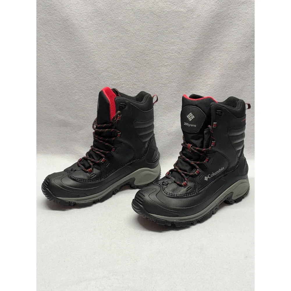 Columbia Bugaboot III Waterproof Winter Boots Black Red BM5980-012 Mens 10