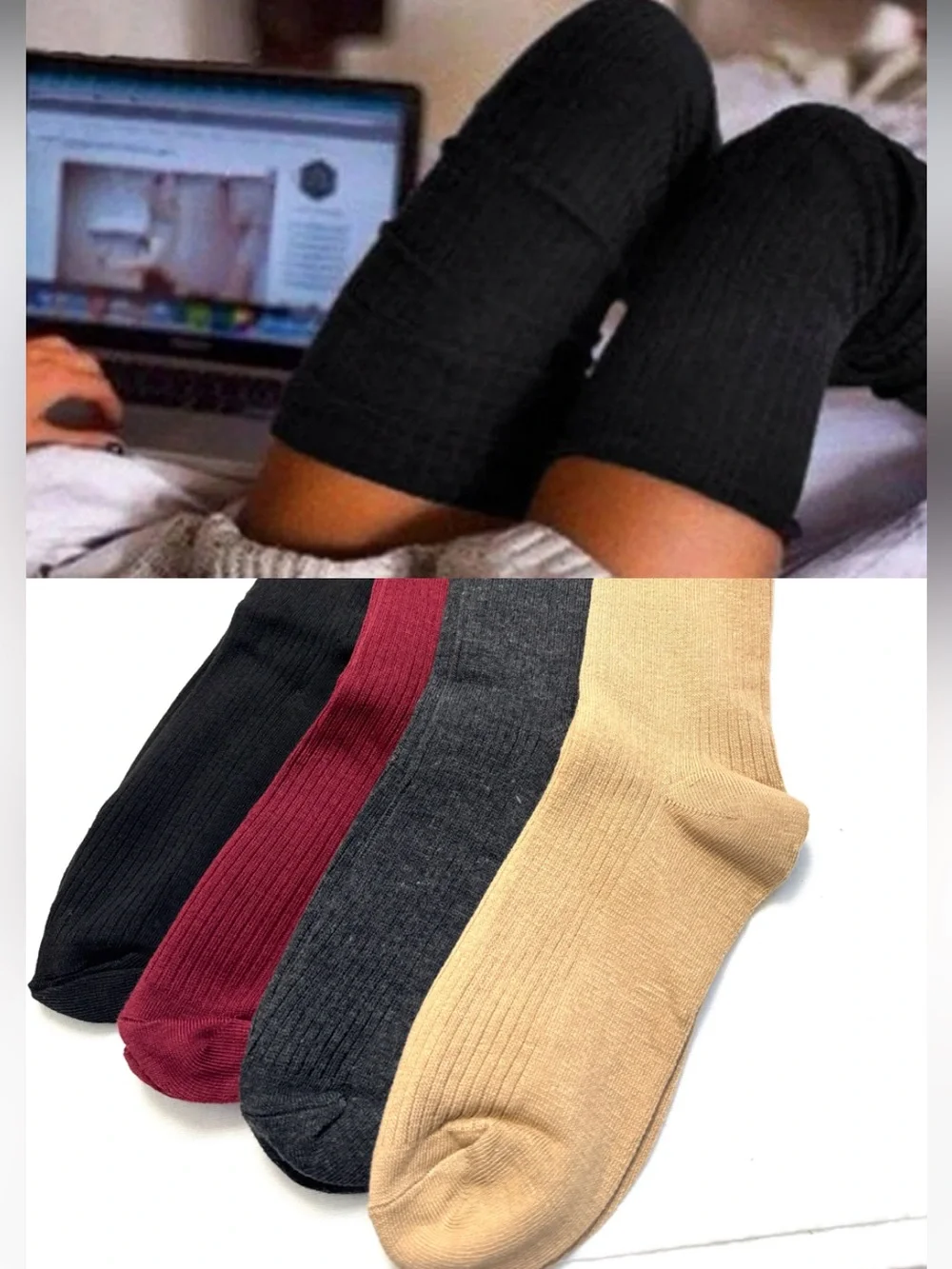 Socks Bundle Of 4 New Thigh Over The Knee Knit Long Socks