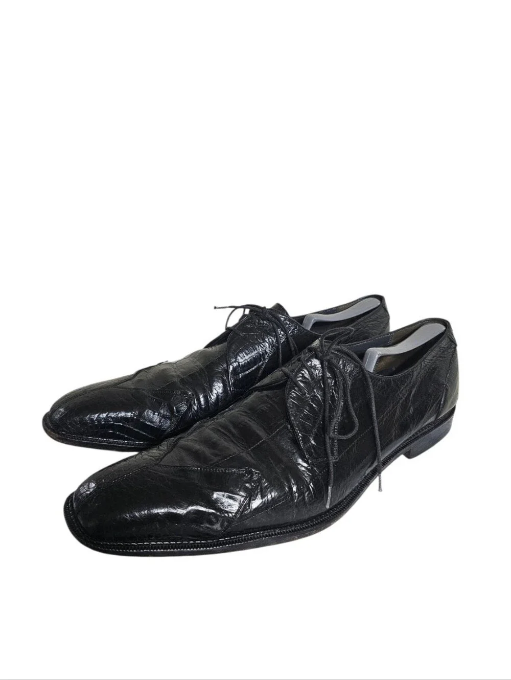 Belvedere Exotic Black Crocodile Dress Shoes Handmade Mens Sz 13 RARE SHOES