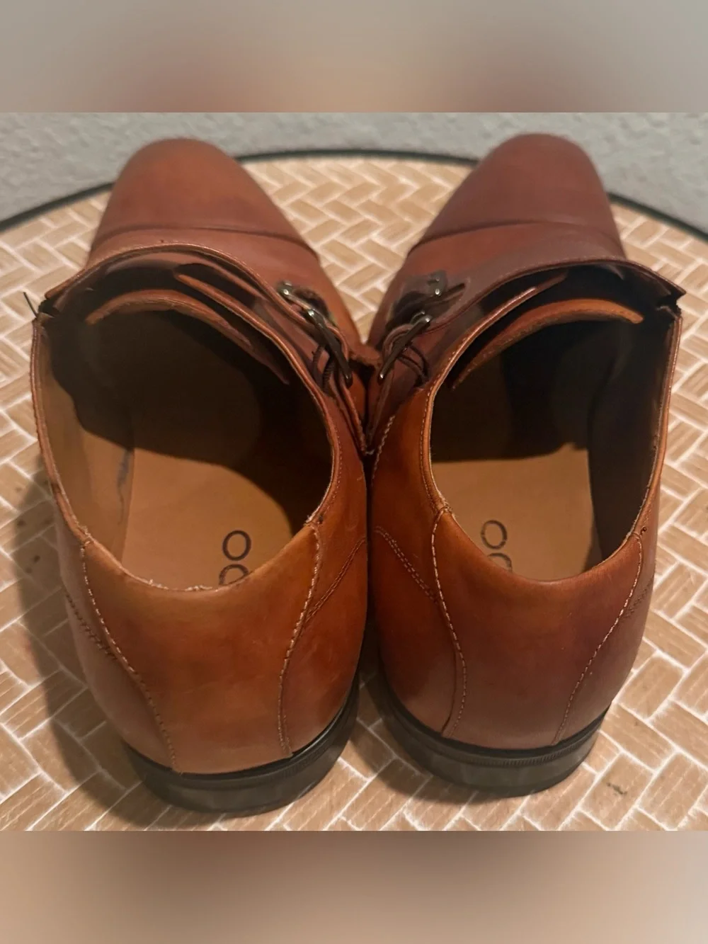 ALDO Men's Brown Leather Double Monk Strap Dress Shoes Size 9.5