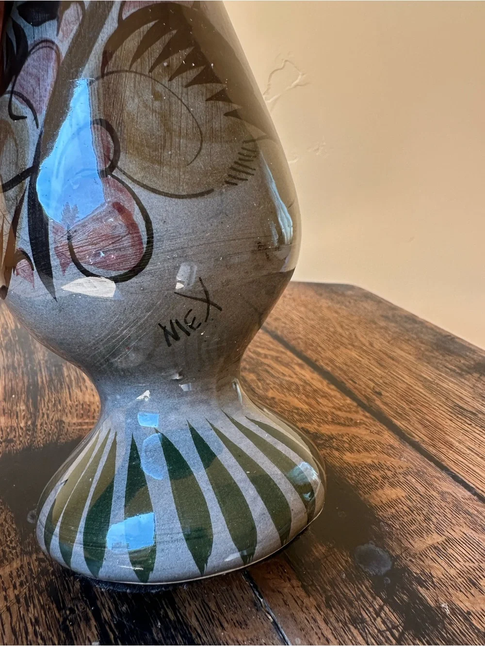 Vintage Tonalá Mexican Pottery Tall Bud Vase