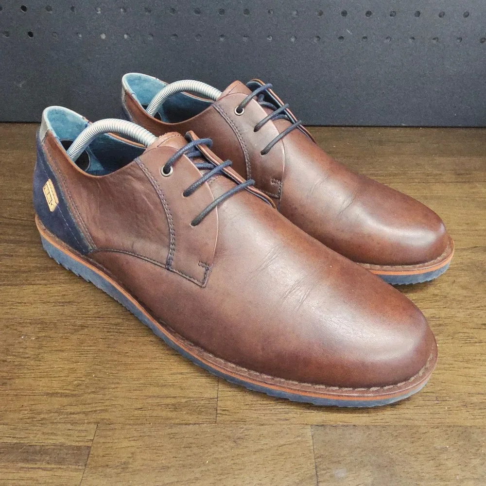 Pikolinos‎ Derby Shoes Mens 43 Brown Leather Suede Heel Made in Spain
