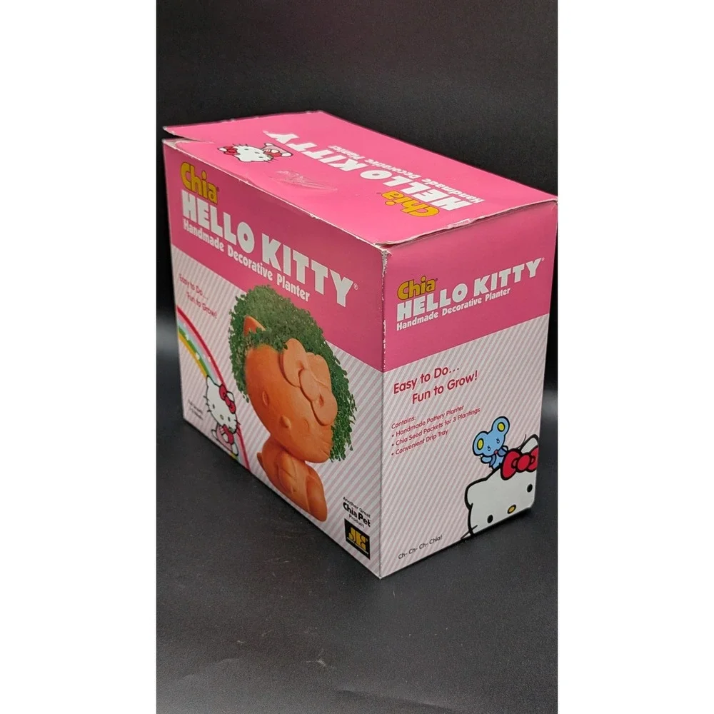 2013 Hello Kitty Chia Pet Handmade Decorative Planter Grow Your Own Chia Pet