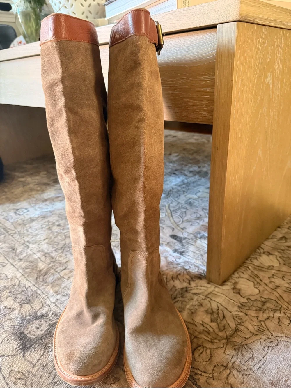 Women's Tall Suede Riding Boots - Brown