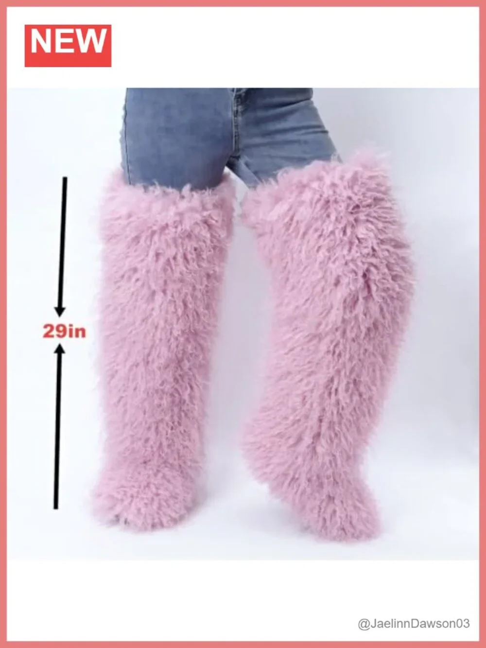 Thigh High Fur Boots for Women, Tall Over the Knee Furry Boots