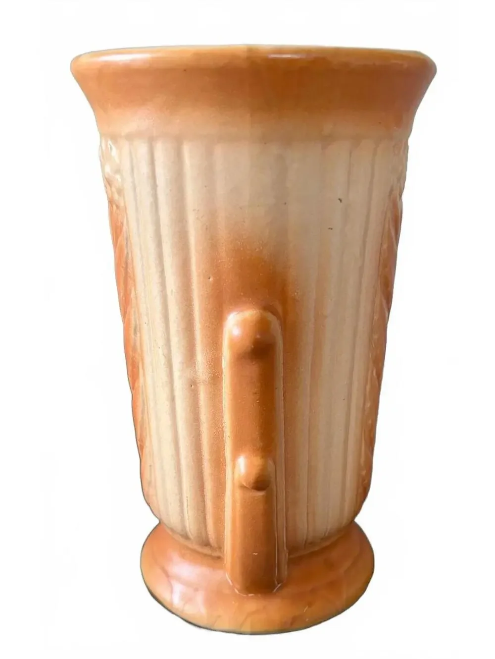 Robinson Ransbottom RRP 716 Vintage Pottery Vase Peach Floral USA 8