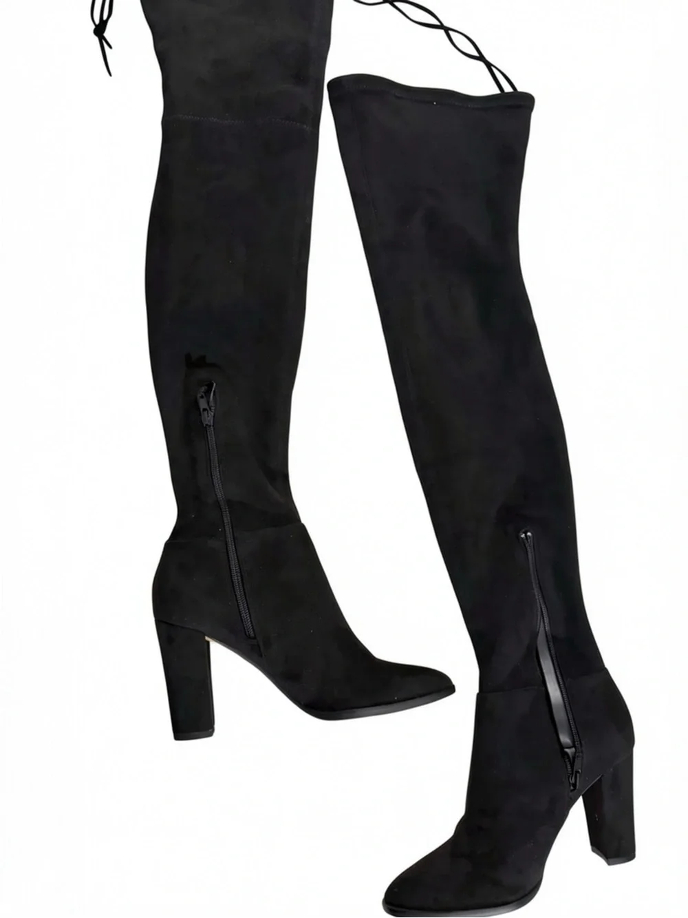 Dolce Vita Neely Black Faux Suede Over The Knee OTK Block Heel Boots Size 7