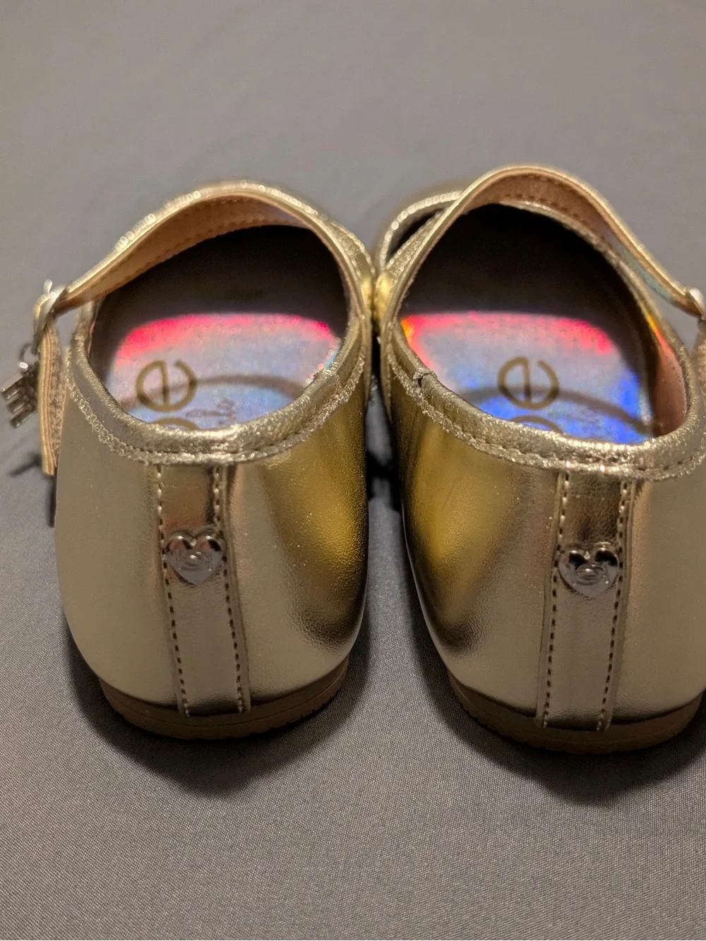 bebe Girls' Metallic Gold Mary Jane Shoes