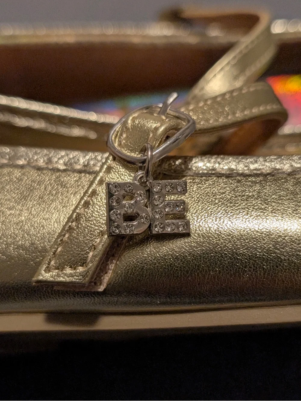 bebe Girls' Metallic Gold Mary Jane Shoes