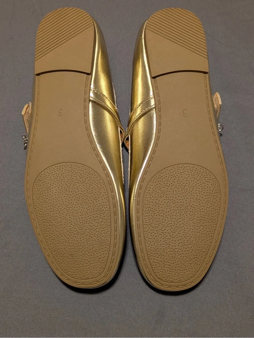 bebe Girls' Metallic Gold Mary Jane Shoes