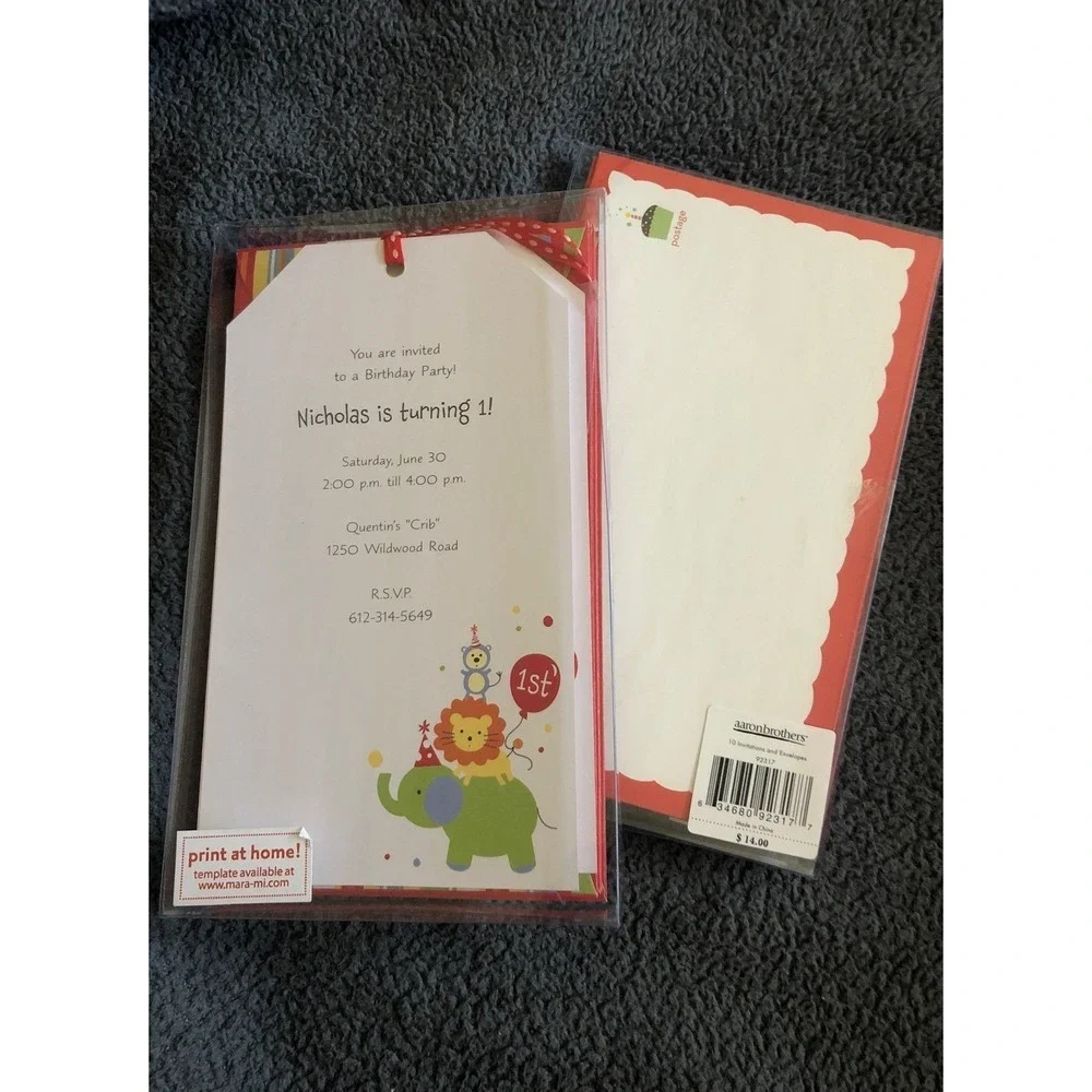 20‎ Printable 1st Birthday Circus Invites