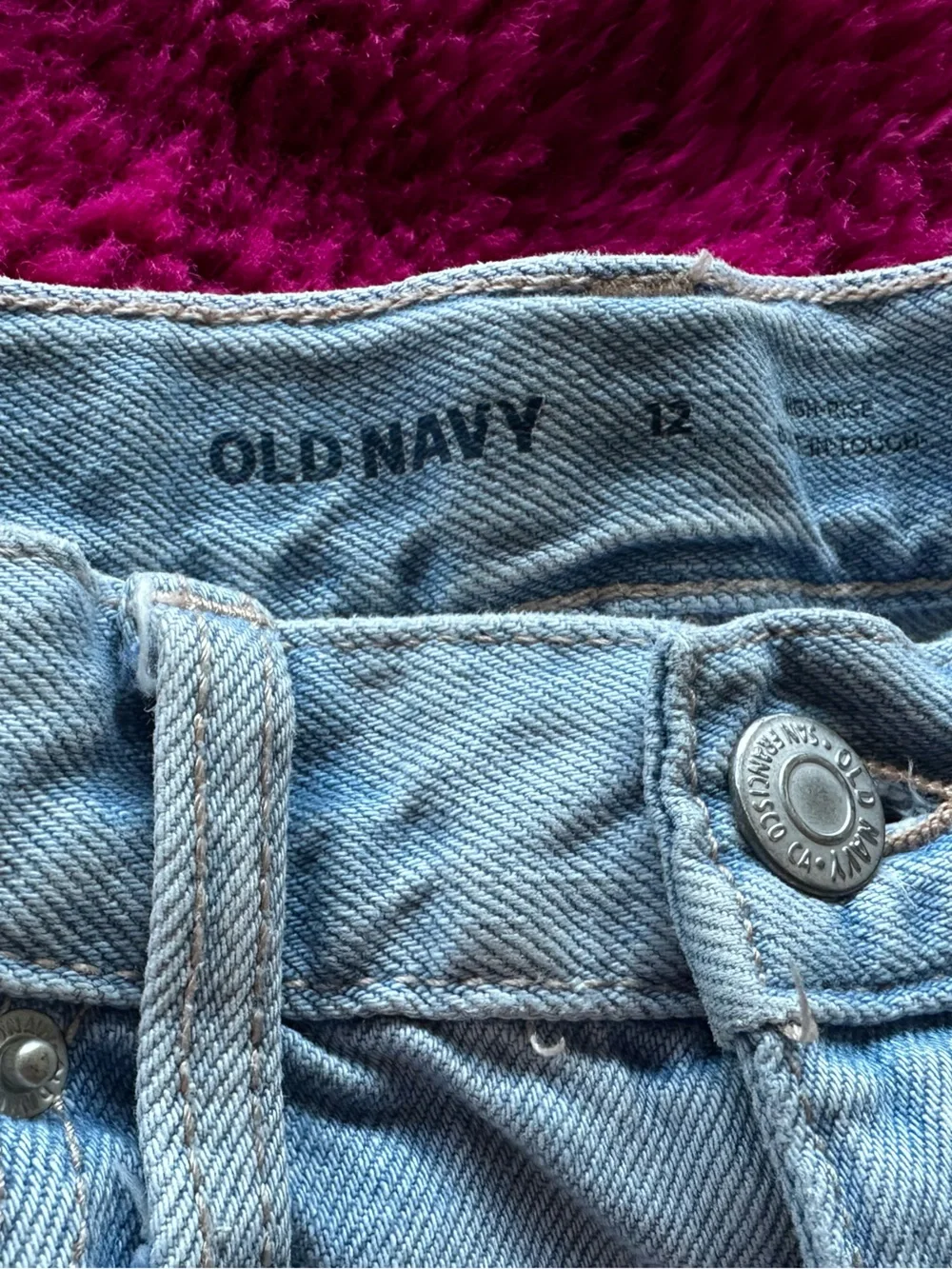 Two Old Navy White & Light Blue Denim Cutoff Shorts