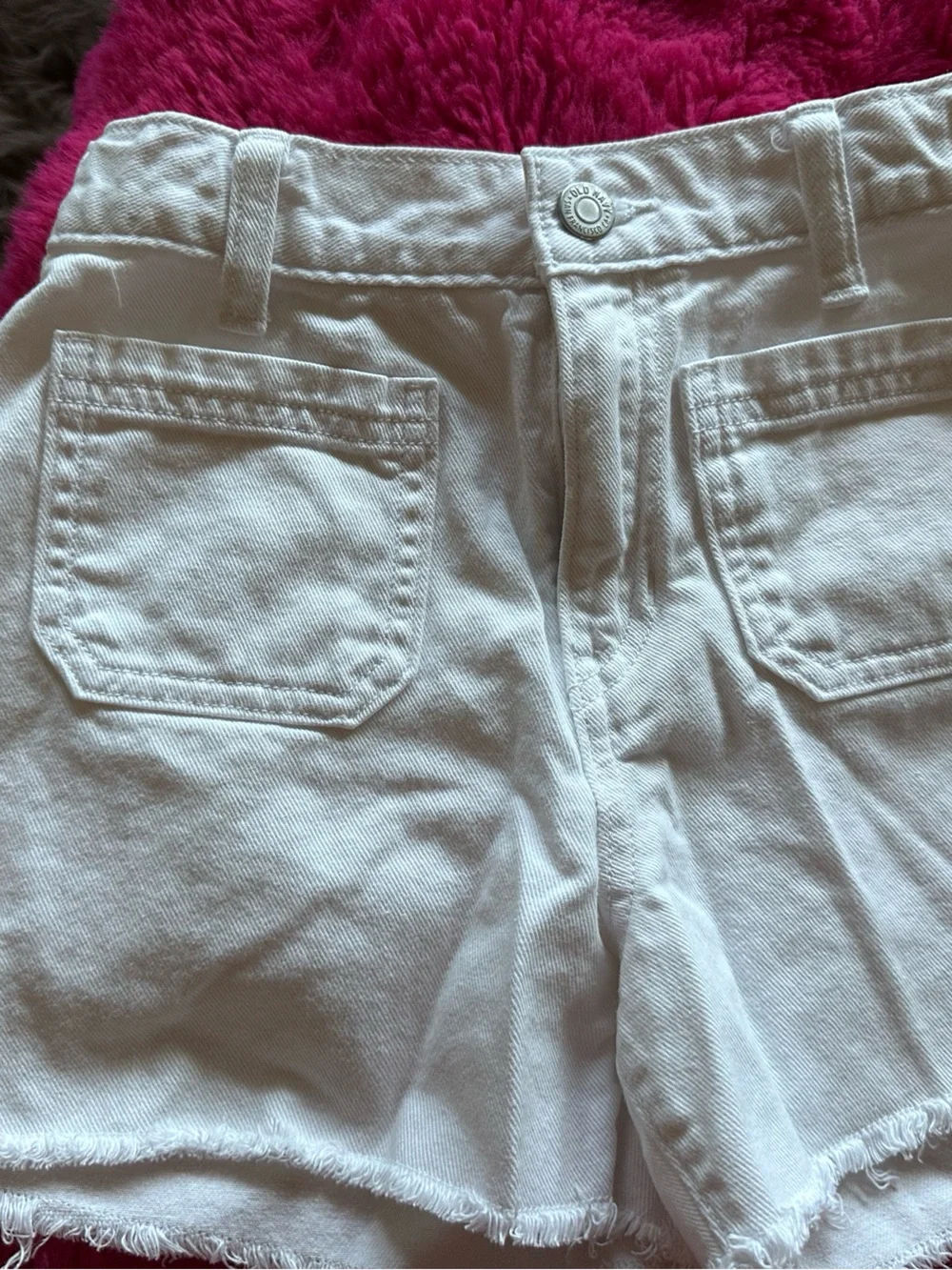 Two Old Navy White & Light Blue Denim Cutoff Shorts