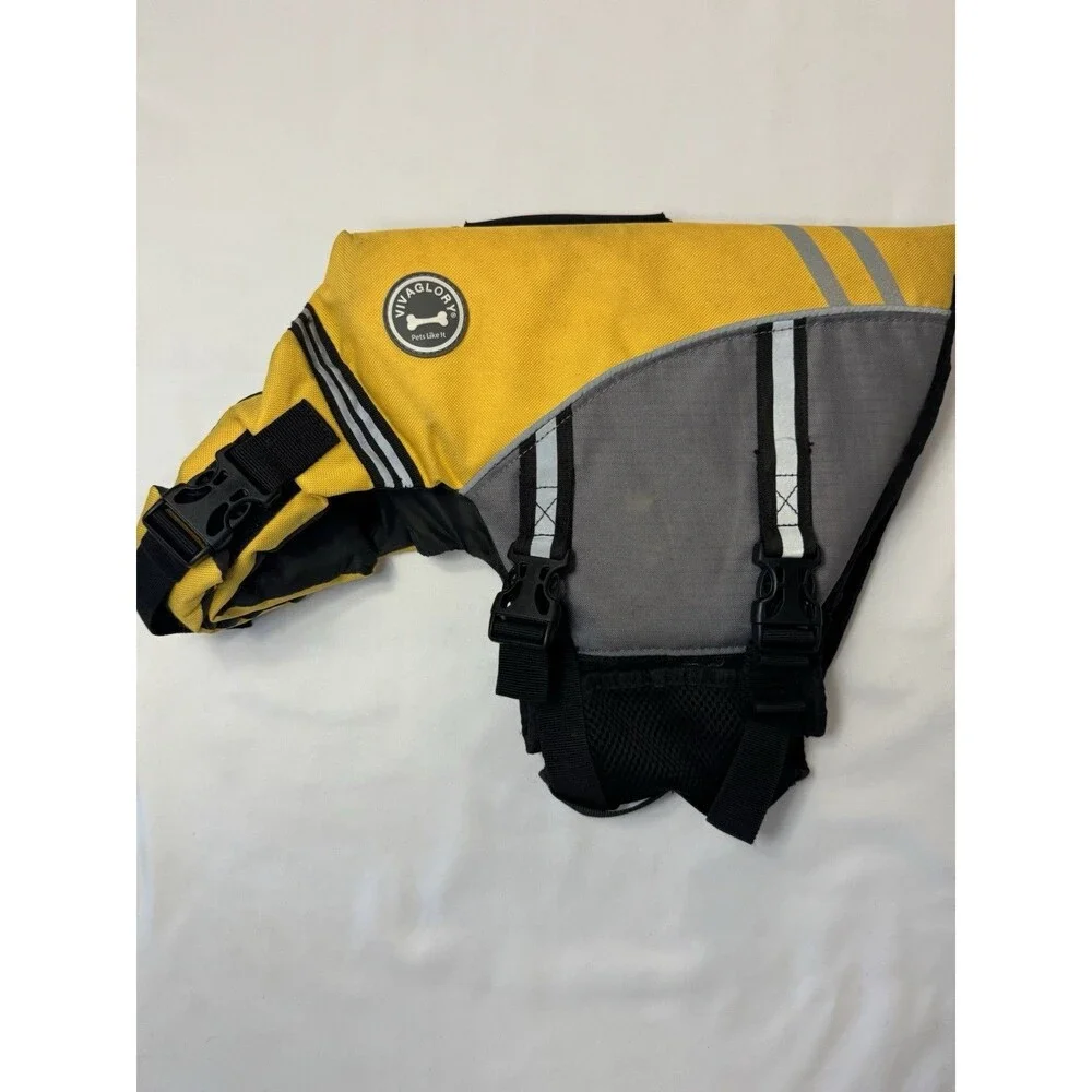 Vivaglory Ripstop Lifesaver Dog Jacket Boating Water Sports Yellow Size Medium
