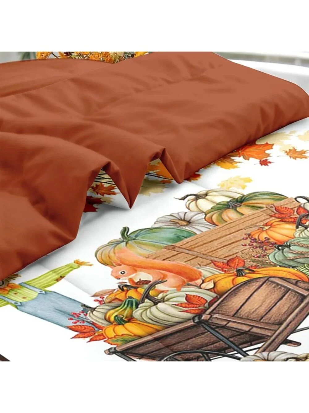 Cozy Queen Fall Comforter Set with Sheets, 7-Piece Farmhouse Bedding Ensemble