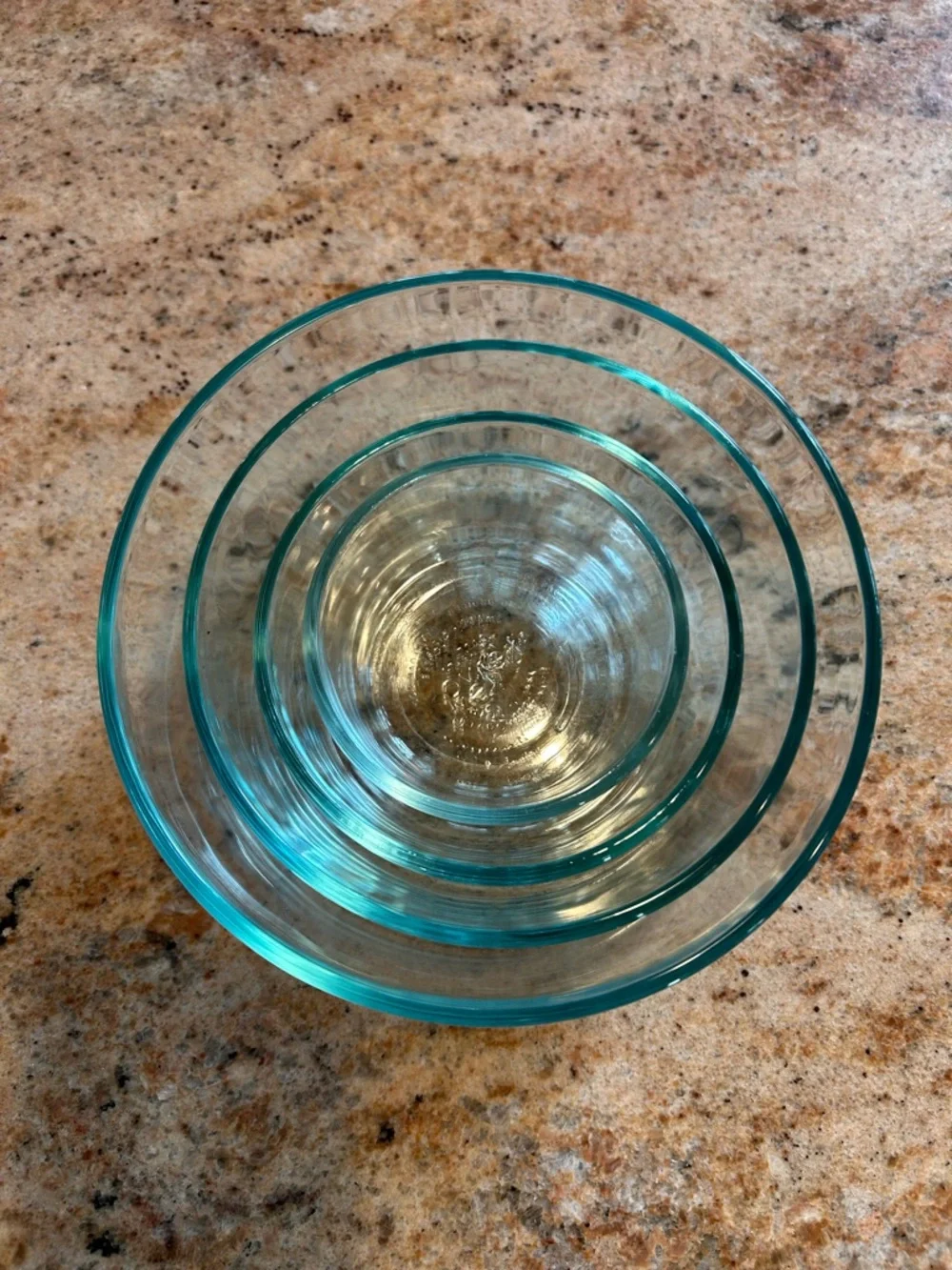 Pyrex Blue Tint Set of 4 Glass Prep Mixing Bowls 7200/7201/7202/7203 Series