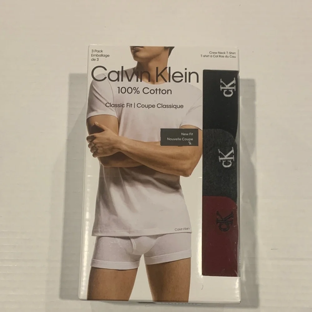 NWT Calvin Klein Men 3Pack Cotton Crew Neck Classic Undershirts sz Medium