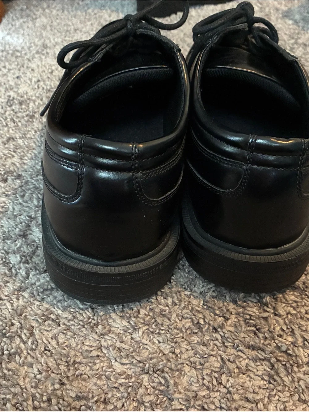 Deer Stags Black Leather Wingtip Oxford Dress Shoes