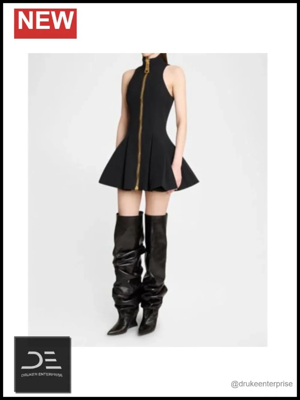 Over the Knee Boots Wedge Heel Wide Calf Ruched Slouchy Pull On Pointed Toe