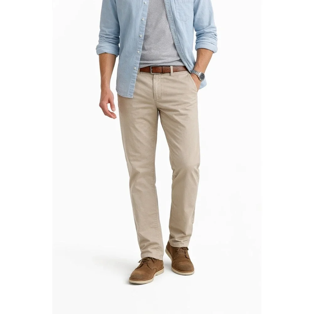 Banana‎ Republic Emerson Chino Mens Khaki Flat Front Pants Size 35x32 preppy