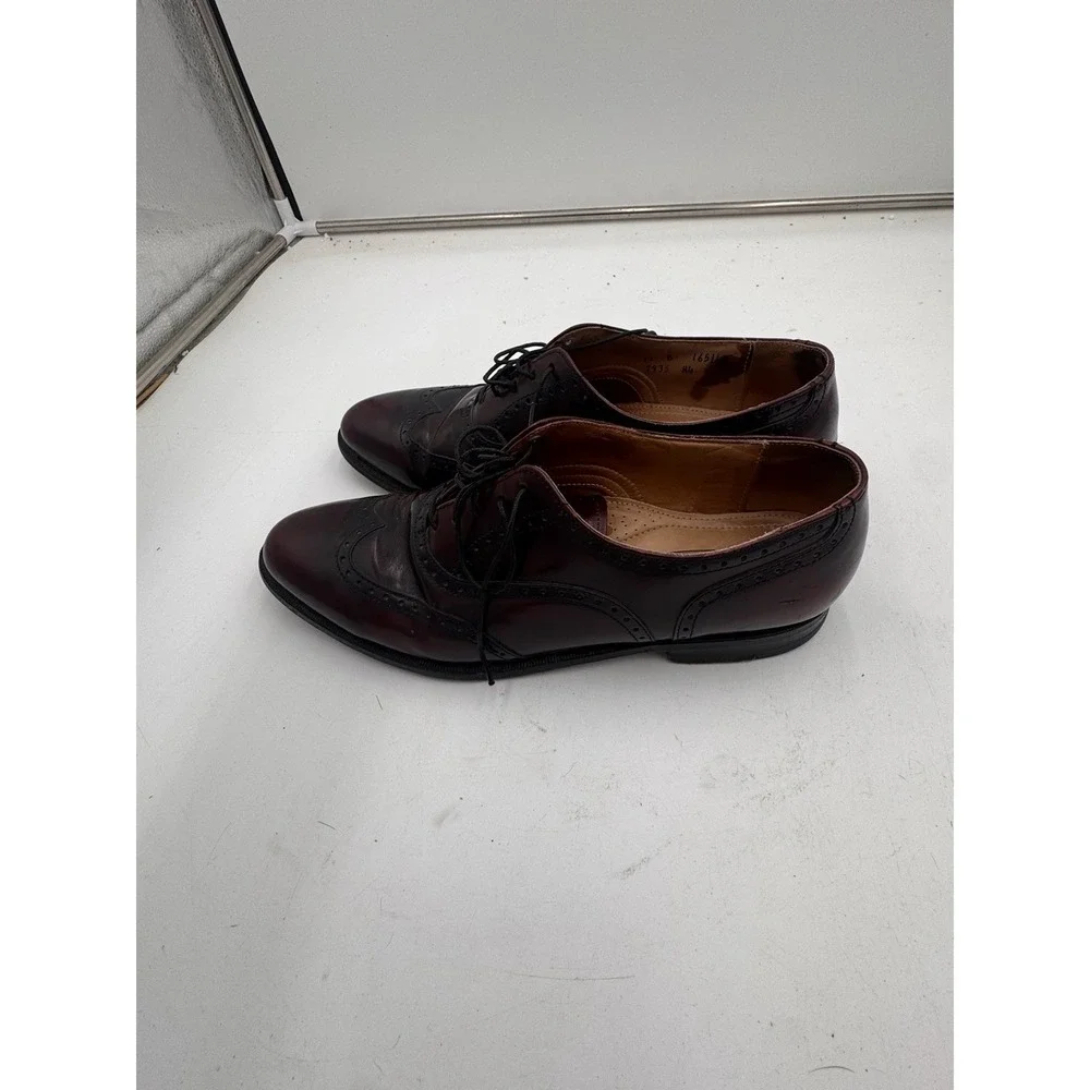 Vtg Cole Haan Wingtip Oxfords Sz 11B Burgundy Leather Dress Shoe Made USA 165144