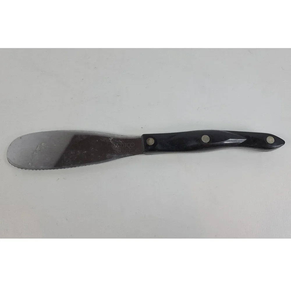 Cutco 1768 JI Spreader Spatula Black Handle Serrated Knife Made in USA