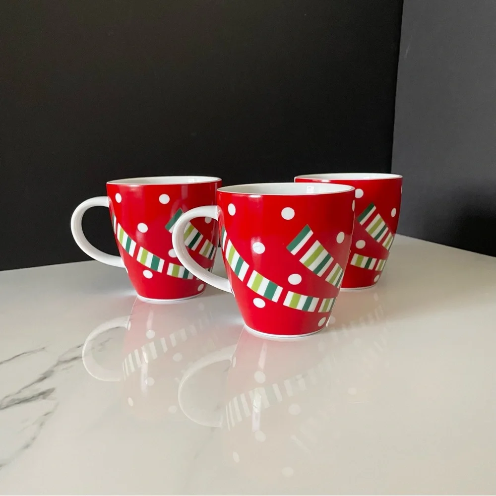 SET of 3 Reindeer Mugs by Crate&Barrel