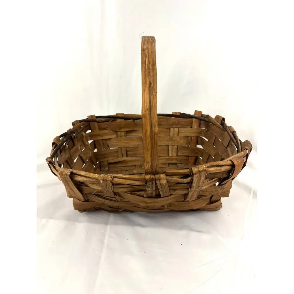 Primitive Split Oak Farmhouse‎ Gathering Woven Basket Made in Italy 16