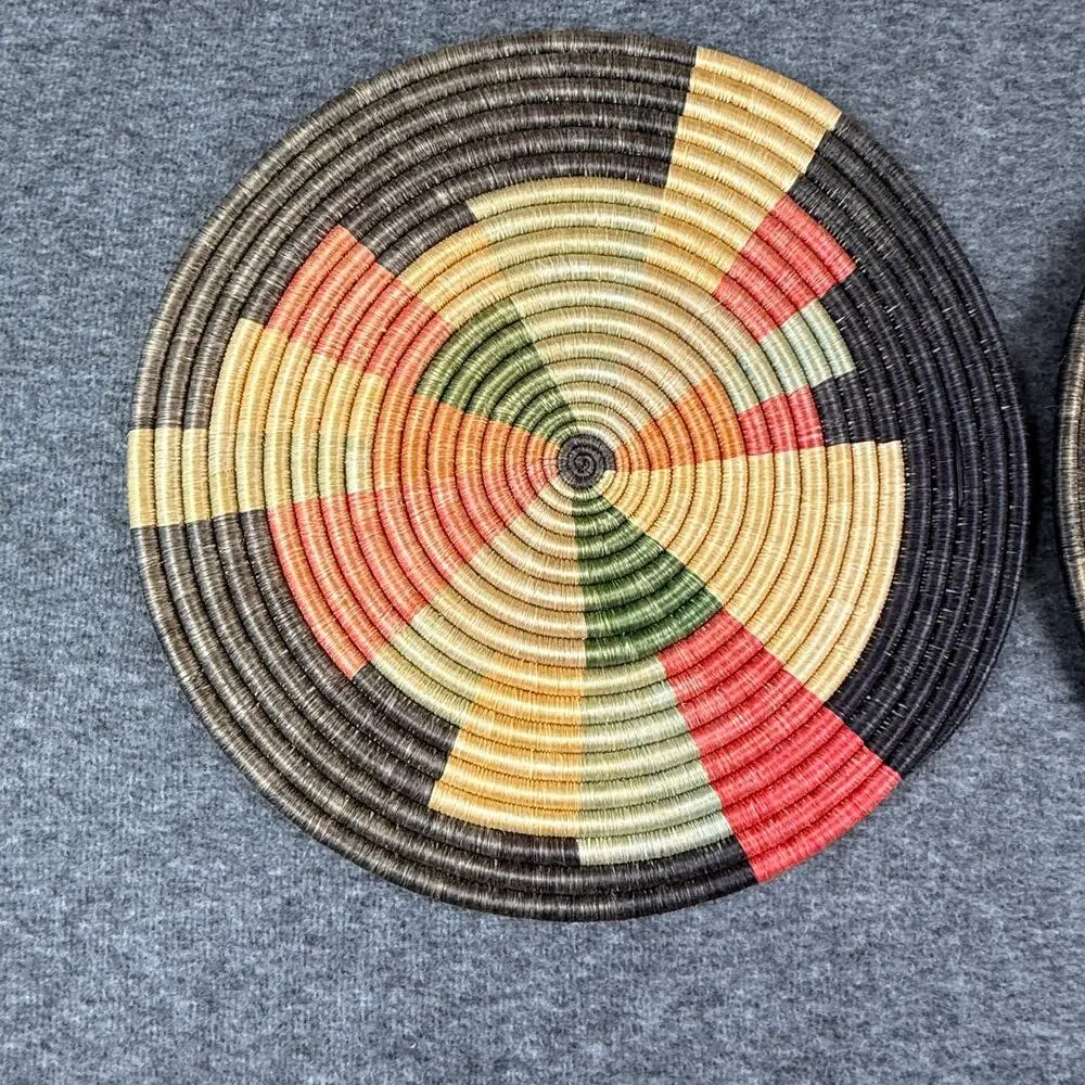 African Agaseke Wall Basket Traditional Artisan Handwoven Sisal Hanging Plate