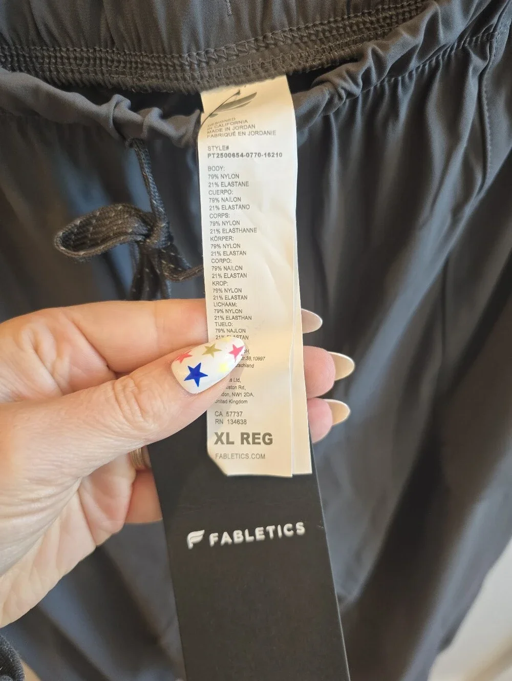 Fabletics Onyx Gray Men's The One Jogger Pant Lightweight Quick Dry Size XL NWT