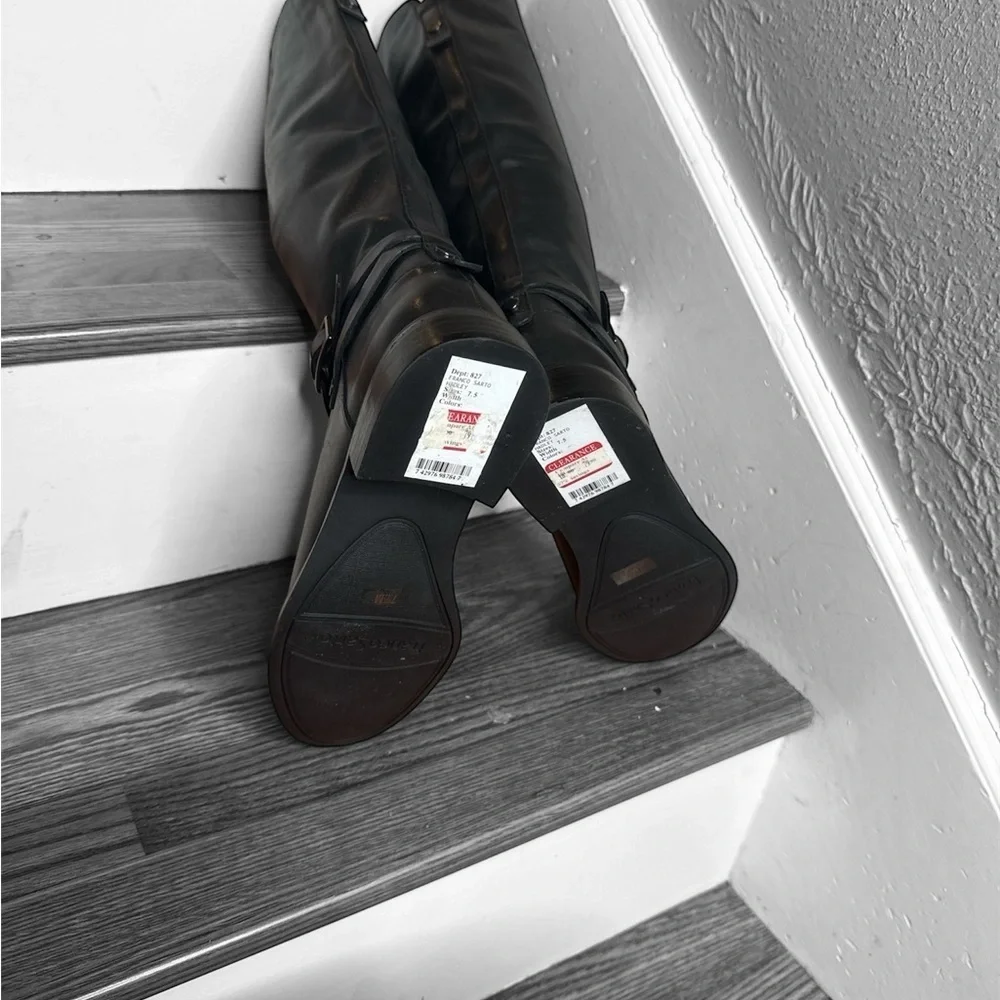 Franco Sarto Sleek Black Over the Knee Boots