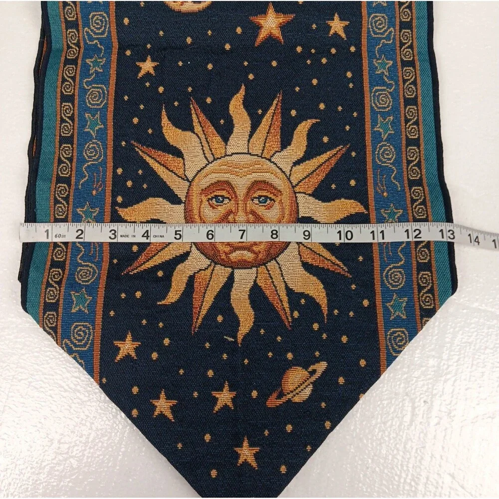 Vintage Celestial Table Runner Sun Moon And Stars 90s Wimsygoth Tassel