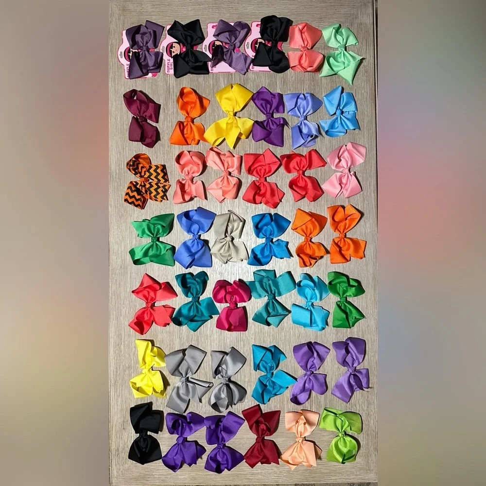 Ruffle Girl.  6” GrosgrainRibbon Hair Bows w/ small alligator clips.  Bow #13-18