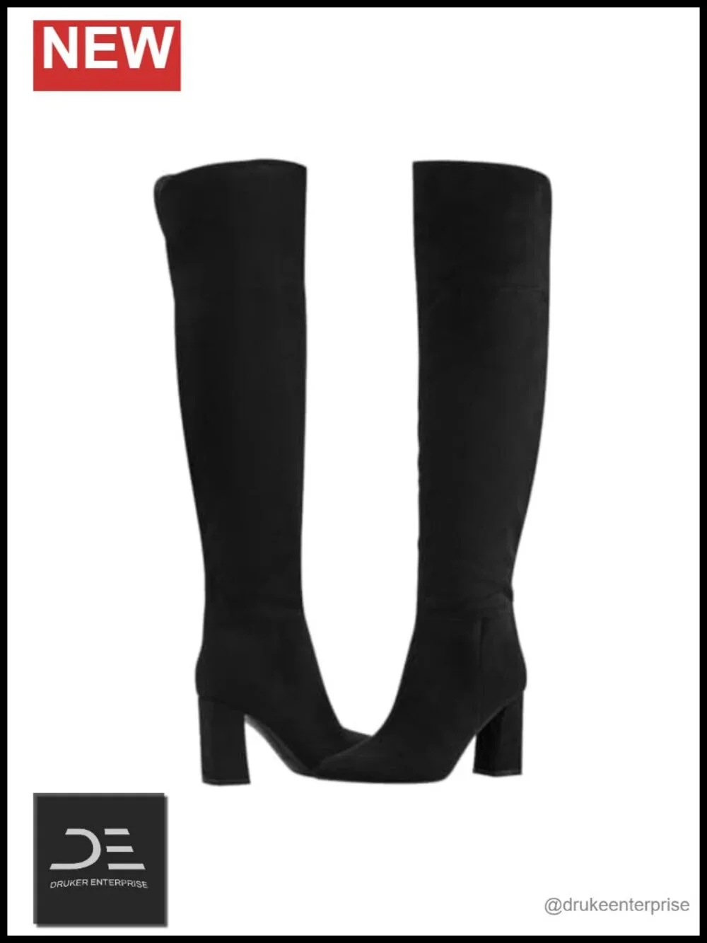 Marc Fisher Garwin Over-the-Knee Boots Wide Calf Faux Suede Block Heel