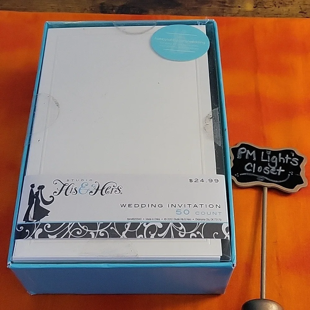 Studio His & Hers Print Your Own Wedding Invitation Set White New