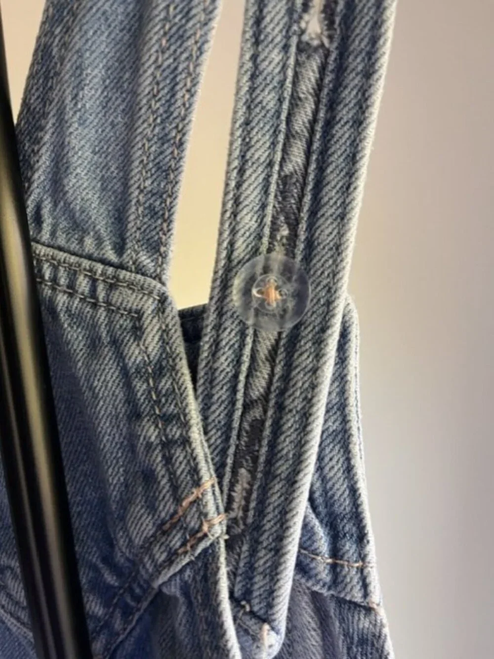 Old Navy overalls adjusted button