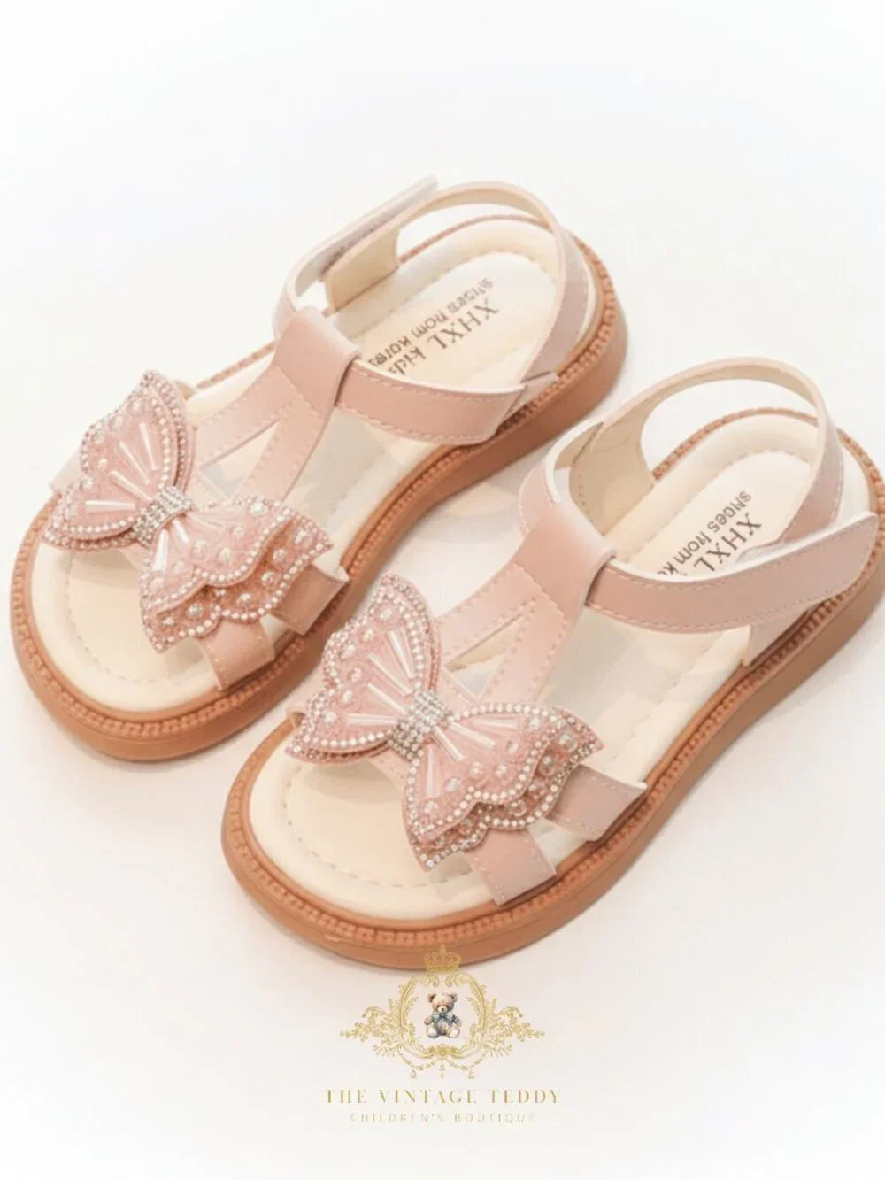 NWT Pretty Girls Beaded Butterfly Sandals Children's Shoes Kids Sandals Pink 9