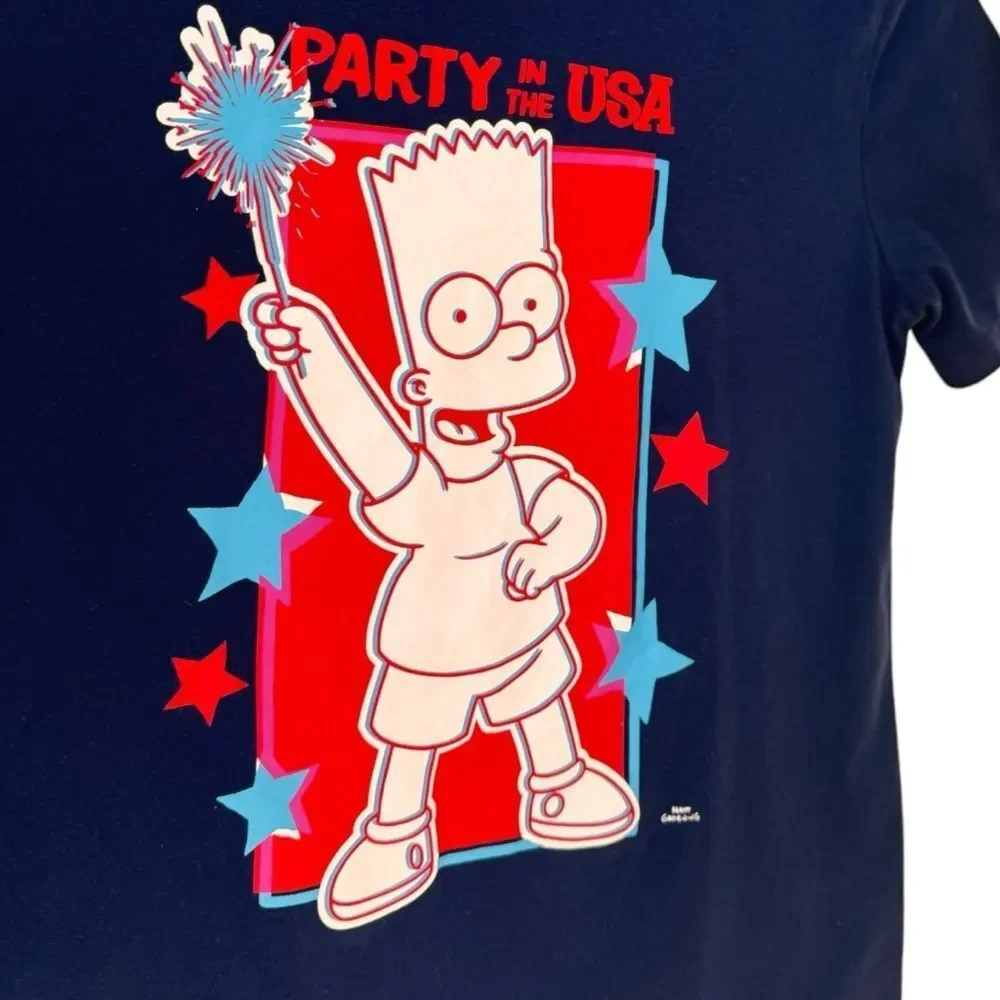 The Simpsons Kids Matching Americana Gender-Neutral Graphic Tee. Large. 10-12.