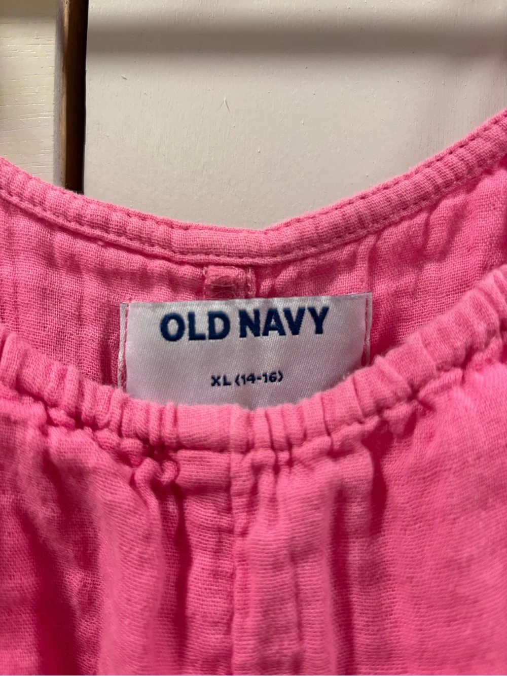 Old Navy Bright Pink Girls' Tie-Shoulder Romper