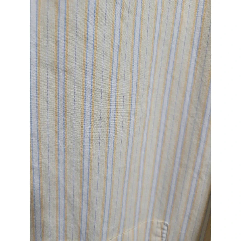 Banana Republic Shirt Mens XL Yellow Stripe Button Front Shirt Long Sleeve